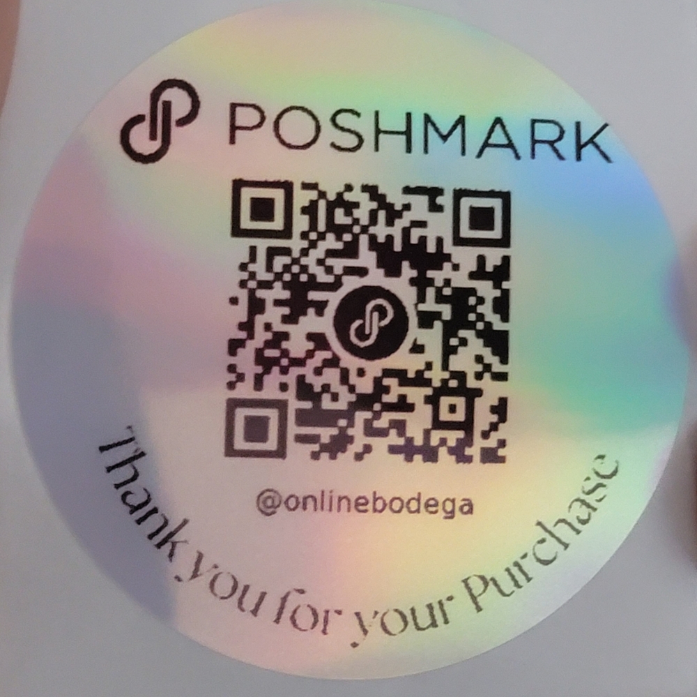 2in Holographic Silver Poshmark QR Sticker Customized To Your Closet